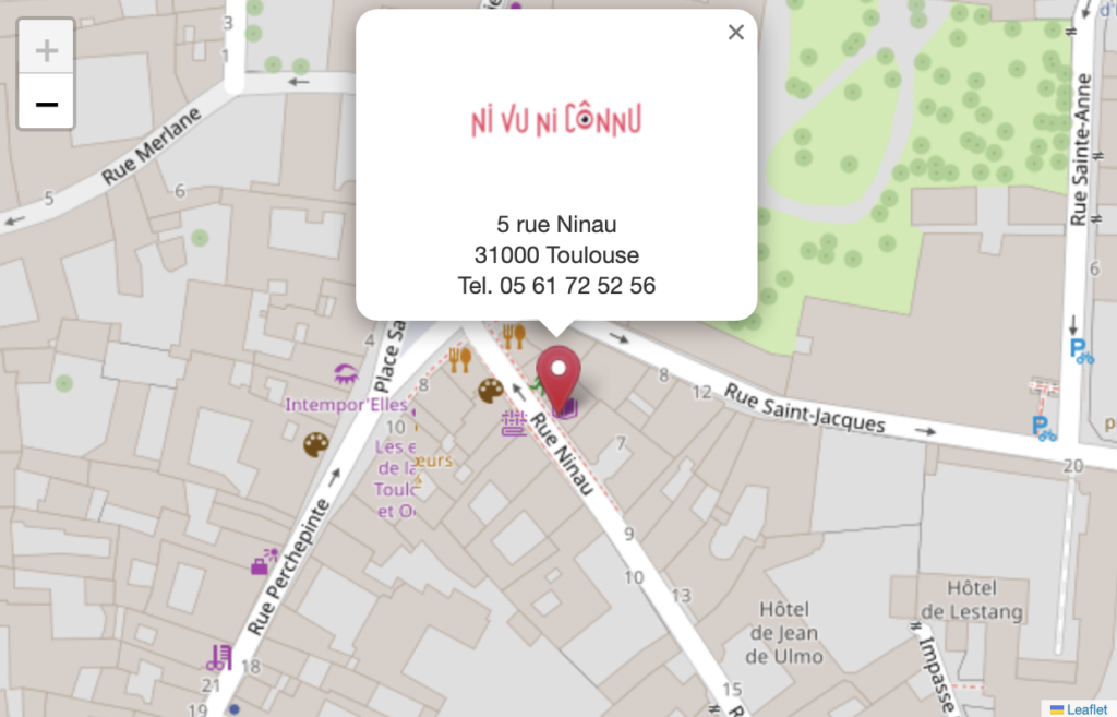 Petite carte, rue Ninau 31000